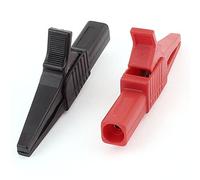 SOURCING MAP sourcingmap® 2pcs Rojo Negro con aislamiento de prueba Pinzas cocodrilo 4mm terminales de casquillo de conexión