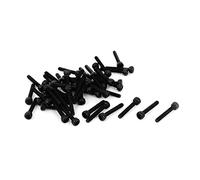 SOURCING MAP sourcingmap® M1.6 x 10 Perno hexagonal de aleación de acero de Tornillos de máquina de cabeza hueca de 50 pcs negro