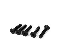 sourcing map sourcingmap® M10 x 50mm avellanado hexagonal métricas Tornillos de cabeza plana 5pcs negro