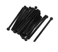 SOURCING MAP sourcingmap® M2,5 x45mm Tornillo moleteado perno de aleación de acero de cabeza hueca hexagonal 20pcs negro