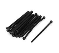 sourcing map sourcingmap® M2,5 x50mm Tornillo moleteado perno de aleación de acero de cabeza hueca hexagonal 20pcs negro