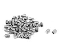 sourcing map sourcingmap® M3 x 5 mm de punta cónica hueca hexagonal de Tornillo sin cabeza en tono plateado 50 pcs