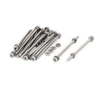 sourcing map sourcingmap® M3 x 50 mm de acero inoxidable 304 tornillos de cabeza plana Phillips tuercas arandelas w 15 conjuntos