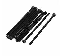 SOURCING MAP sourcingmap® M3x70mm Tornillo moleteado totalmente de cabeza hexagonal rosca Negro 10pcs