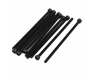 SOURCING MAP sourcingmap® M3x70mm Tornillo moleteado totalmente de cabeza hexagonal rosca Negro 10pcs