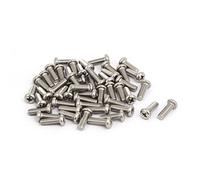 sourcing map sourcingmap® M5 x 15 mm Tornillos de máquina de cabeza redonda de acero inoxidable 304 50pcs