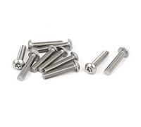 sourcing map sourcingmap® M5x25mm 304 Cabeza de botón de acero inoxidable a prueba de manipulaciones de Seguridad Tornillos Torx 10pcs