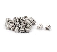 sourcing map 25 pcs tornillo de ajuste M6 x 6 mm en tono plateado