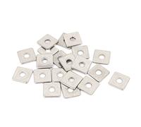 SOURCING MAP sourcingmap® Placa de reparación plana M3 x 10mm cuadrado acero inoxidable tono plata 20 piezas
