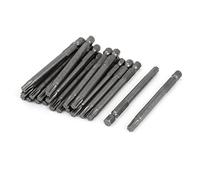 sourcing map T30 1/4" Vástago hexagonal 75 mm de largo Puntas de destornillador Torx magnético Gris 20 piezas