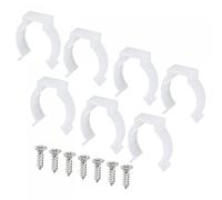 sourcing map T8 U Clips Soporte de Tubo Led Luz, Accesorio Plástico Tubo Abrazaderas con Tornillos para LED Bombillas Techo Lámpara, Blanco Paquete de 10