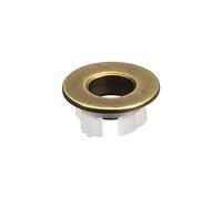 sourcing map Tapa Rebosadero de Fregadero, Anillo de Desbordamiento Lavabo, Tapa Redonda con Orificios de Inserción de Cobre, Tono Latón