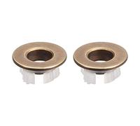 sourcing map Tapa Rebosadero de Fregadero, Anillos de Desbordamiento Lavabo, Tapas Redondas con Orificios de Inserción de Cobre, Tono Latón 2 Piezas