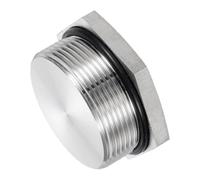 sourcing map Tapón de tubería, M36-1,5 mm macho 304 de acero inoxidable con cabeza hexagonal exterior, rosca sólida con anillo de sellado para terminación de extremo en sistema hidráulico/neumático