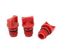 sourcing map Tapones de aceite del compresor de aire con carcasa de plástico de 18mm de diámetro de rosca macho rojo 3pcs