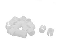 sourcing map Tapones De Tubo Silla Pie Almohadillas De Abrazadera De Plástico con Forma De U Blanco 21mm x 22mm 20Pcs