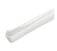 sourcing map Telar de alambre trenzado, 20 pies (6 m) - 1/8 "(3 mm), manga de gestión de cables trenzados para automoción, tubo de malla dividida para gestión de múltiples cables, color blanco