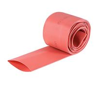 sourcing map Termoretráctil Tubo, 1-3/8"(35mm) Diámetro 57mm Plano Ancho 2:1 Relación Encogible Tubo Cable Manga 2m - Rojo