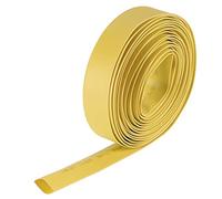 sourcing map Termoretráctil Tubo, 14mm Diámetro 23mm Plano Ancho 2:1 Relación Encogible Tubo Cable Manga 7m - Amarillo