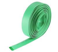 sourcing map Termoretráctil Tubo, 14mm Diámetro 23mm Plano Ancho 2:1 Relación Encogible Tubo Cable Manga 7m - Verde