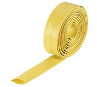 sourcing map Termoretráctil Tubo, 18mm Diámetro 30mm Plano Ancho 2:1 Relación Encogible Tubo Cable Manga 7m - Amarillo