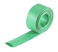 sourcing map Termoretráctil Tubo, 18mm Diámetro 30mm Plano Ancho 2:1 Relación Encogible Tubo Cable Manga 10pies - Verde
