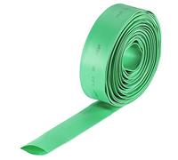 sourcing map Termoretráctil Tubo, 18mm Diámetro 30mm Plano Ancho 2:1 Relación Encogible Tubo Cable Manga 7m - Verde