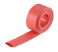 sourcing map Termoretráctil Tubo 18mm Diámetro 30mm Plano Ancho 2:1 Rojo