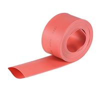 sourcing map Termoretráctil Tubo, 22mm Diámetro 37mm Plano Ancho 2:1 Relación Encogible Tubo Cable Manga 2m - Rojo