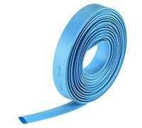 sourcing map Termoretráctil Tubo, 5/16"(8mm) Diámetro 13.7mm Plano Ancho 2:1 Relación Encogible Tubo Cable Manga 7m - Azul