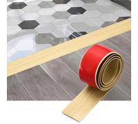 sourcing map Tira de transición de suelo, 3.2 pies x 1.97 x 0.15 pulgadas, tiras autoadhesivas para cubrir el suelo, borde laminado con grano de madera para transición de alfombras, color beige