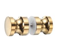 sourcing map Tiradores de puerta de vidrio, pomos redondos para puertas de ducha corredizas de un solo lado con tornillo, piezas de repuesto para puerta de vidrio de baño de 6 a 18 mm (dorado)