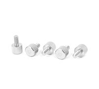 sourcing map Tornillo cabeza de pulgar Piezas de ordenador caso acero inoxidable plana cabeza moleteada M4 x 8mm 5 piezas