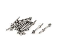 sourcing map Tornillo de cabeza cónica PHILLIPS Enroscar la tuerca con arandela 12 conjuntos M2x25mm acero inoxidable 304