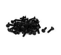 sourcing map Tornillo Hexagonal 50Pcs Negro De 1/8" X 1/2" De Cabeza Plana Avellanada Grado 10.9