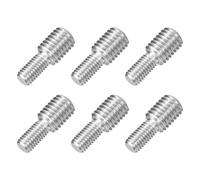 sourcing map Tornillo roscado de doble extremo M8 x 15 mm a M12 x 15 mm, 6 adaptadores reductores de rosca de acero inoxidable 304 para montaje de maquinaria de muebles
