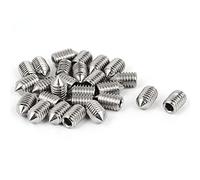 sourcing map Tornillo sin cabeza de acero inoxidable 304 de punta cónica hueca hexagonal M6 x 10mm 25 pcs