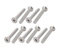 sourcing map Tornillo Sujetador De 1/4-20 X 2" De Acero Inoxidable 304 De Cabeza Plana Hexagonal 10Pcs