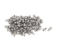 sourcing map Tornillos autorroscantes de cabeza hexagonal de acero inoxidable M2.6x8mm 100 piezas