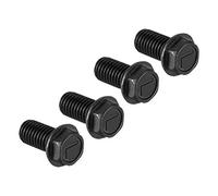 sourcing map Tornillos de brida hexagonal M7 x 16 mm, rosca izquierda de acero al carbono de grado 8.8, negro, 4 unidades