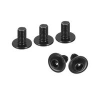 sourcing map Tornillos de cabeza de botón con brida, 50 unidades, M3 x 4 mm, pernos de acero inoxidable 304, tornillos de máquina totalmente roscados para instalación de muebles (negro)