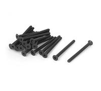 sourcing map Tornillos de cabeza plana avellanado hexagonal métricas 20 pcs negro M3 x 40mm