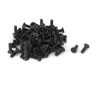 sourcing map Tornillos de cabeza plana avellanado hexagonal métricas M3 x 10mm negro 100PCS