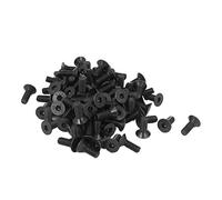 sourcing map Tornillos de cabeza plana avellanado hexagonal métricas negro 100PCS M3 x 8 mm
