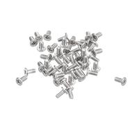 sourcing map Tornillos de Cabeza Redonda Plana M1,4-0,3x3mm 100uds, Tornillos de Máquina de Accionamiento Phillips de Acero Inoxidable 304, Sujetador de Hardware para Conexión de Muebles