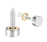 sourcing map Tornillos de Espejos, Tapas Decorativas Cubres Clavos de Acero Inoxidable Cepillado, 10mm 4uds