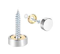 sourcing map Tornillos de Espejos, Tapas Decorativas Cubres Clavos de Acero Inoxidable Cepillado, 14mm 4uds