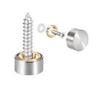 sourcing map Tornillos de Espejos, Tapas Decorativas Cubres Clavos de Acero Inoxidable Pulido, 10mm 4uds