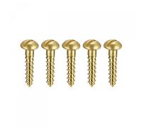 sourcing map Tornillos para madera M2.5 x 12 mm Cabeza redonda ranurada Tornillo autorroscante de latón 50 piezas
