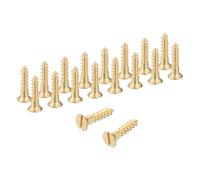 sourcing map Tornillos para madera, M3,5 x 16 mm, de latón ranurado, cabeza plana, tornillo autorroscante rápido de metal para electrodomésticos de interior, muebles, carpintería, paquete de 38
